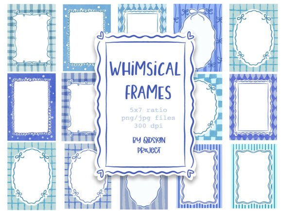 Download Blue Whimsical Frames Bundle - Premium Resources