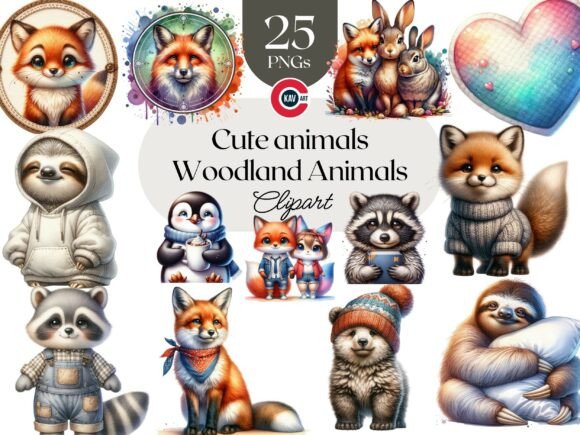 Download Cute Woodland Baby Animals Clipart - Woodland baby animals Collection