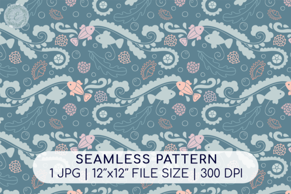 Download Shells, Fish Ocean Seamless Pattern | B - Seamless Collection