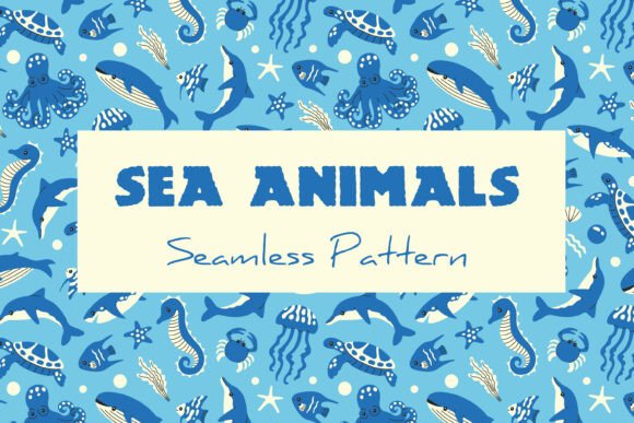 Download Sea Animals Seamless Pattern &amp; Paper - Seamless Collection