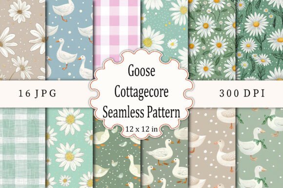 Download Goose Cottagecore Seamless Pattern - Seamless Collection