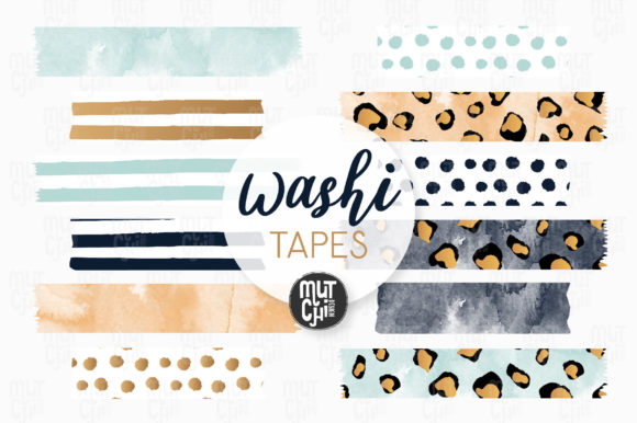 Download Blue Boho Animal Washi Tapes Cliparts - Blue Collection