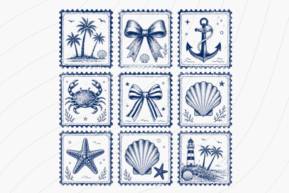 Download Blue Nautical Vintage Stamp PNG - Blue Collection