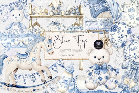 Download Toile Nursery Clipart Chinoiserie Blue - Blue Collection