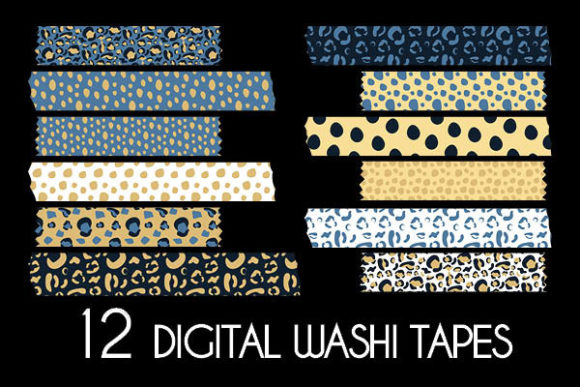 Download Blue Animal Prints Washi Tapes Pattern - Blue Collection