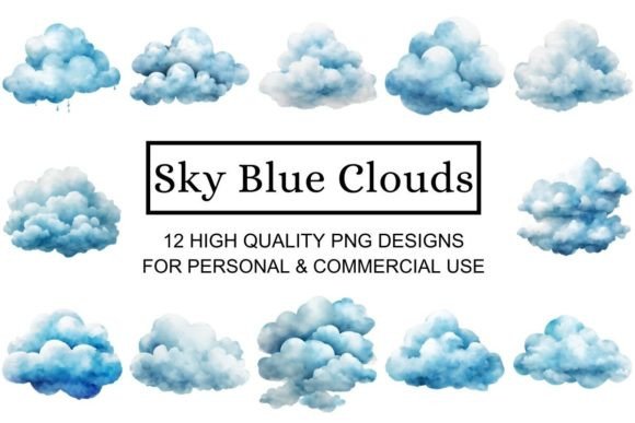 Download Serene Sky Blue Cloud Clipart - Blue Collection
