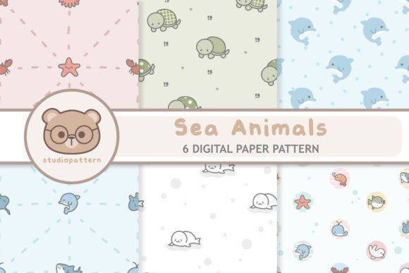 Download Sea Animal Seamless Pattern Set - Seamless Collection