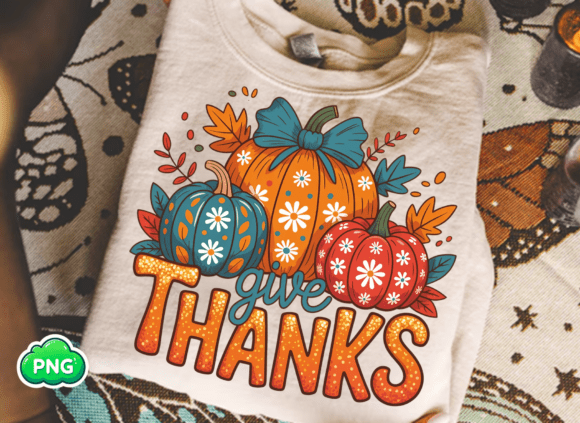 Download Give Thanks Png,Floral Fall Thanksgiving - Premium Resources