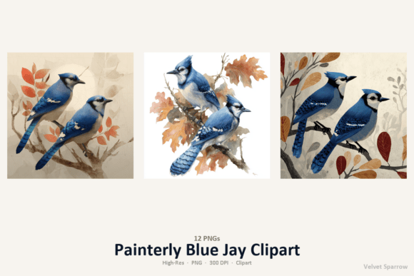 Download Painterly Blue Jay Clipart - Blue Collection